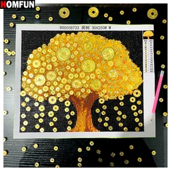 HOMFUN 5D pittura diamante fai da te mosaico albero dei soldi d'oro forma speciale strass punto croce ricamo buona decorazione del simbolismo