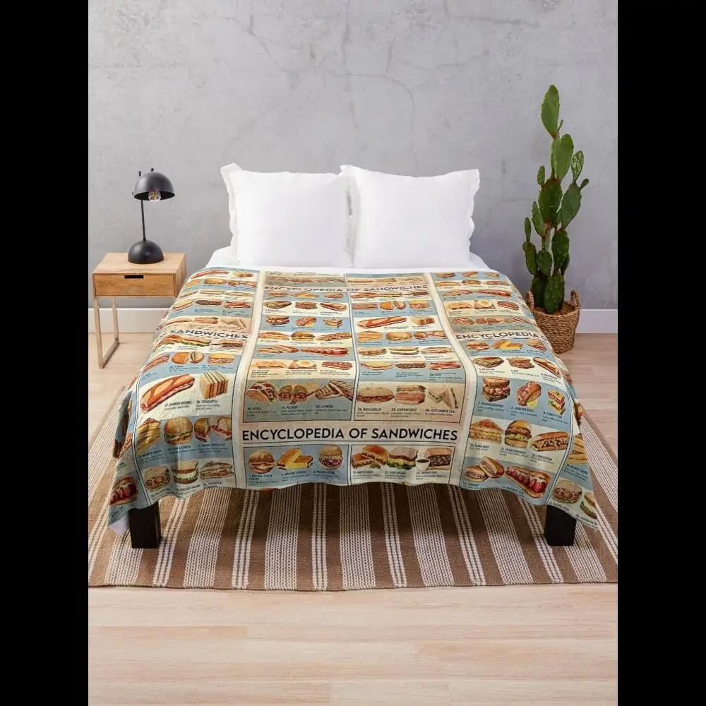 

Уютное одеяло All the Sandwiches для вашего дивана, мягкий плед с пищевой тематикой, идеально подходящее для домашнего декора и пикника