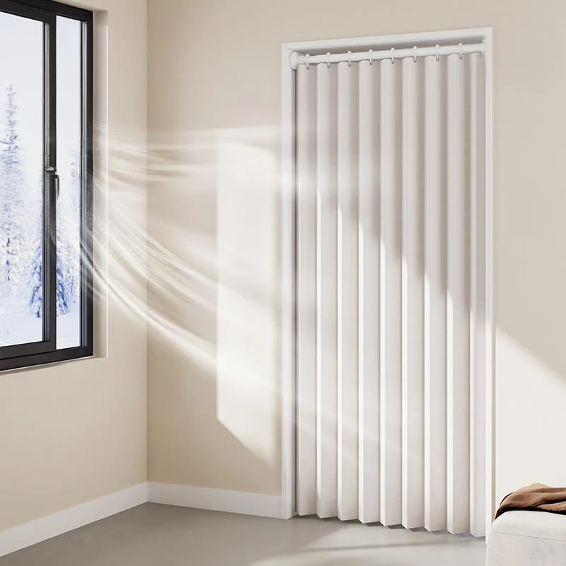 No Drill Semi Transparent Door Curtain Light Permeable Privacy Proof with Hooks for Rental Apartment Corridor Easy Install Dustp