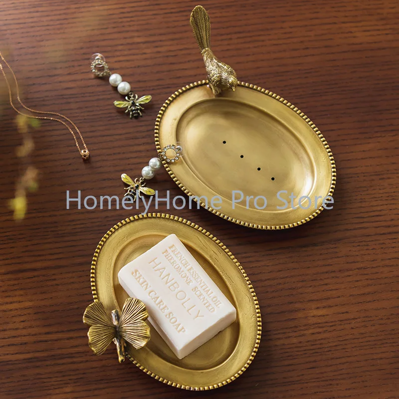 Cabin Vintage Brass Jewelry Storage Ornament Bathroom Drain Soap Dish
