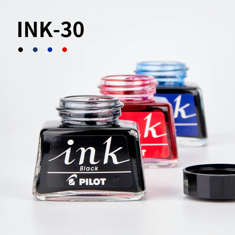 Japan Pilot Fountain Ink Bottle Natural Color Ink Non-carbon Ink INK-30/70/350ml Non-blocking Pen Stationery Office Supplies