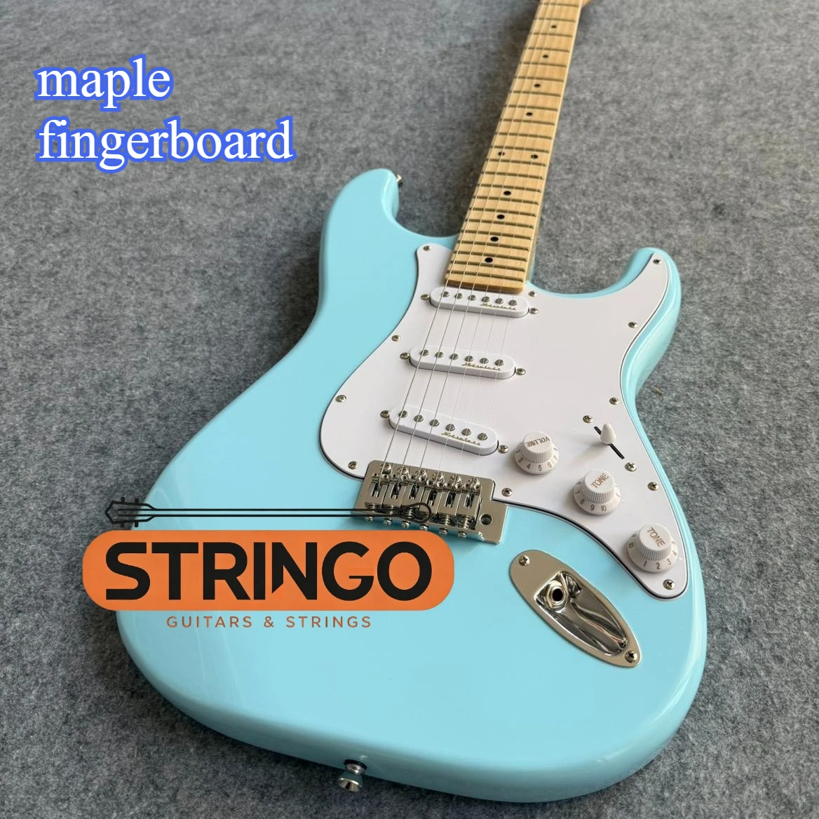 Light Blue STJ Style Electric Guitar Alder Body Maple Fingerboard SSS Pickups Pop Rock Beginner Advanced Stage Guitar