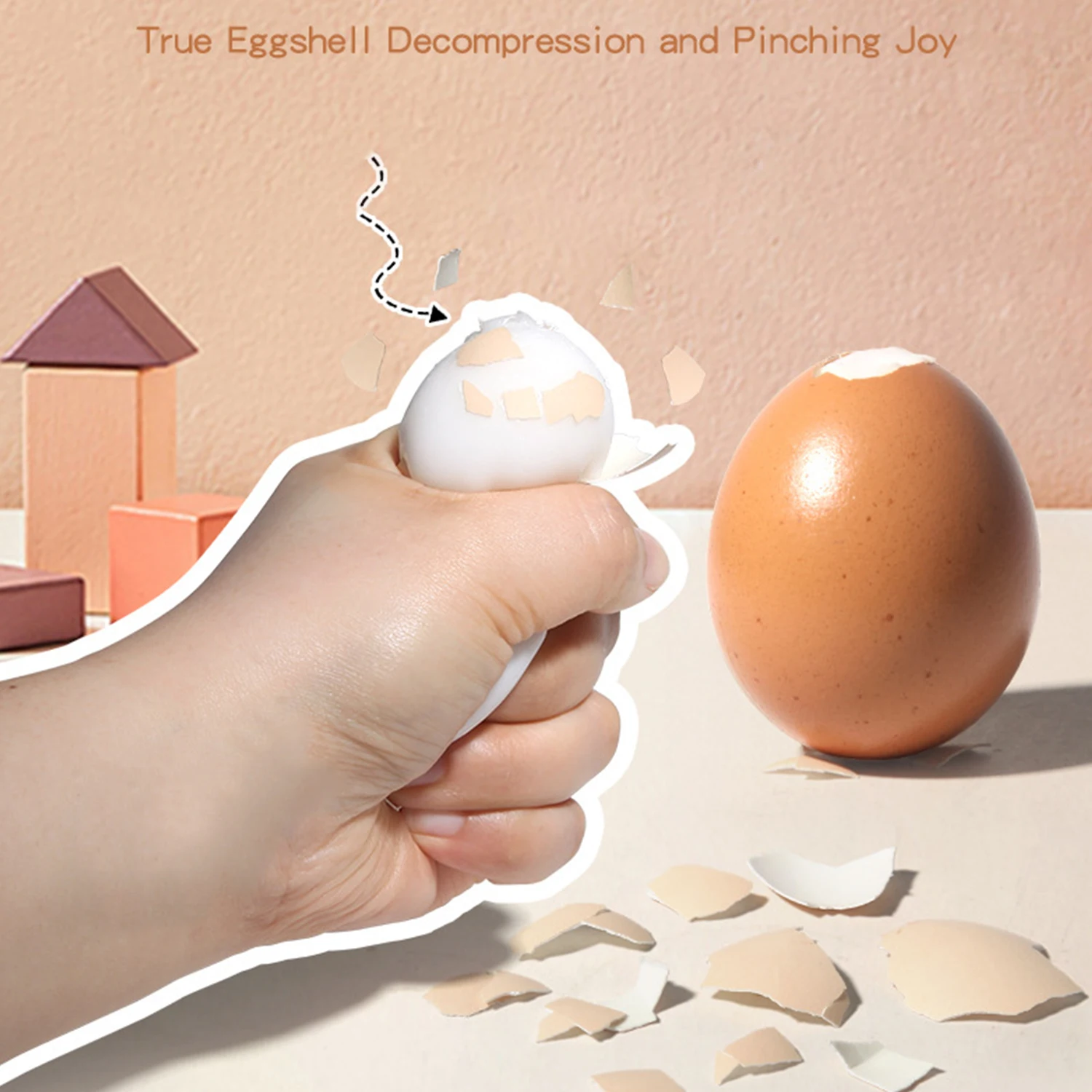 Egg Stress Ball Squeeze Toy Squishy Toy  Eggshell Crush Toy Anti Stress Balls Anxiety Relief Gizmo Toys Sensory Toys