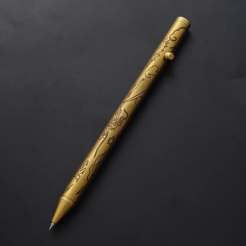 1PC Brass EDC Signature Pen With Writing Multi-functional Portable Broken Window Pen Ball Point Pen