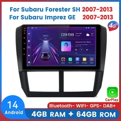 Android 14 2din Car Radio Android For Subaru Forester 3 SH Impreza 2007-2013 Multimedia wireless Carplay Autoardio gps Head Unit