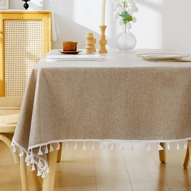 

Ypd4 Tablecloth non washable small and fresh rectangular dining table fabric tablecloth