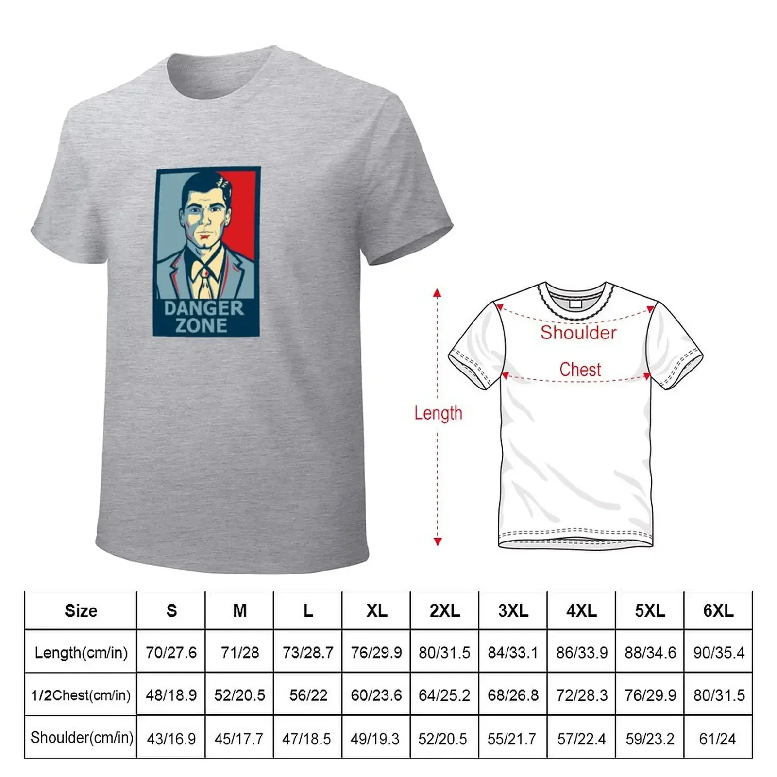 Sterling Archer Danger Zone Shirt Poster Sticker T-Shirt vintage t shirts shirts graphic plain white t shirts men image 2