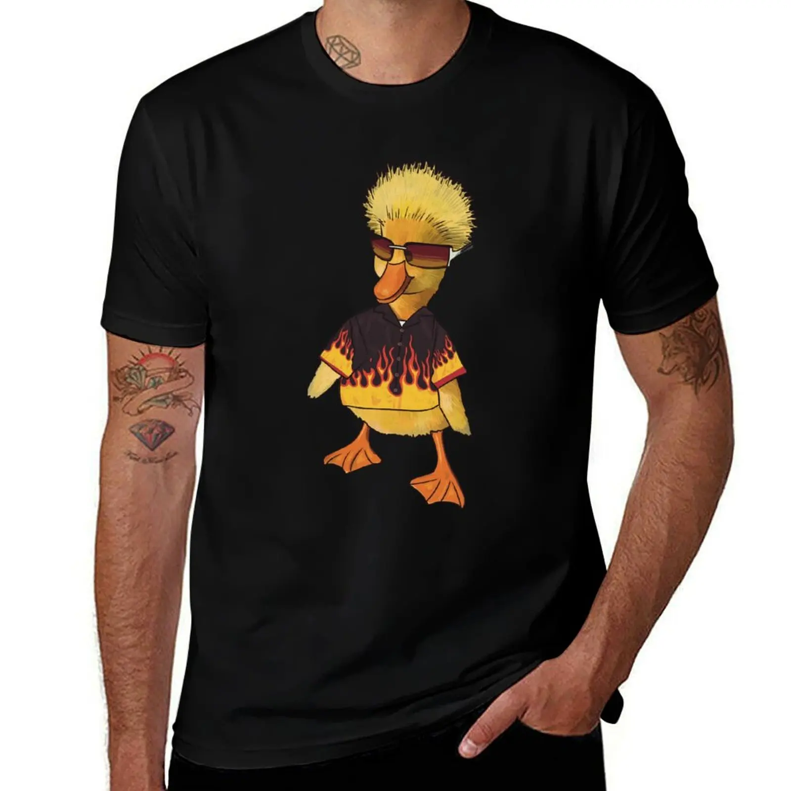 Duck Fieri T-Shirt Modern Print Casual T-Shirt