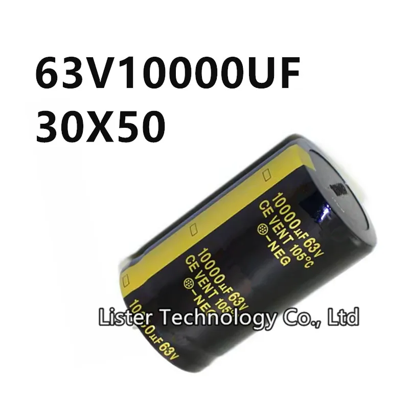 

2pcs/lot 63V 10000UF 63V10000UF 10000UF63V volume: 30X50 mm audio power amplifier inverter aluminum electrolytic capacitor