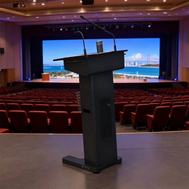 

St600 Detachable Speaker Lectern Slim Pulpit with Built-In Amplifier Rostrum Collapsible School Items Digital Smart Podium