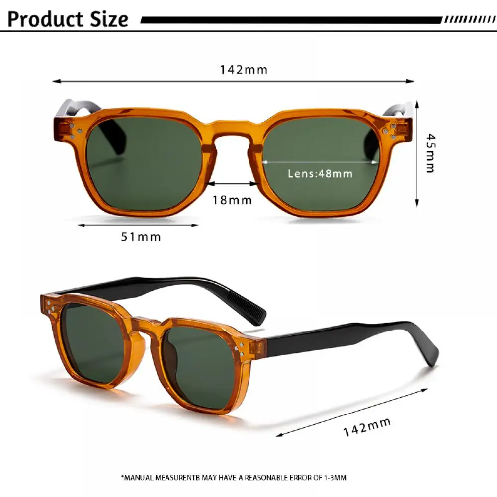 CATERSIDE Modische Herren-Sonnenbrille Markendesign Quadratische Punk-Sonnenbrille Damen Outdoor Reise Party Dekoration Geschenk Brille UV400 – Detail 2