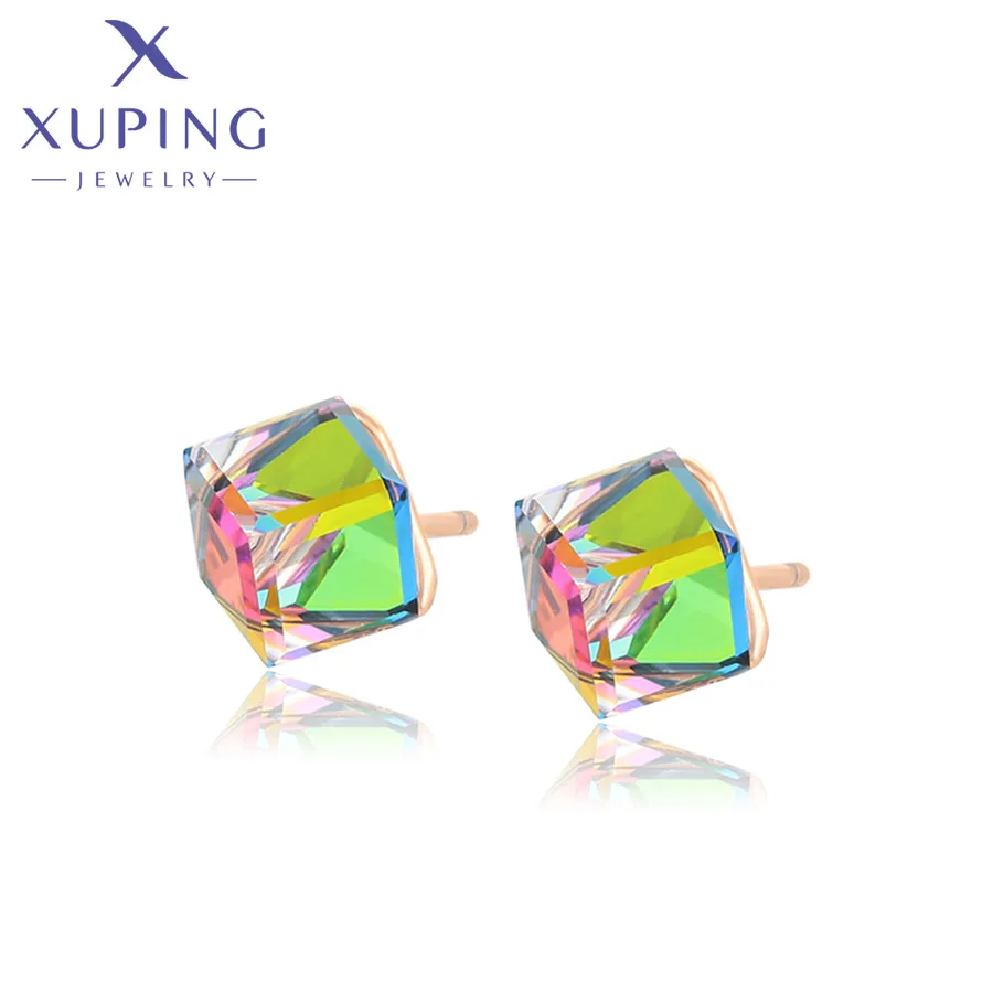 

Xuping Jewelry Charm Promotion Gold Plated Square Crystal Stud Earring for Women Gift X000648253