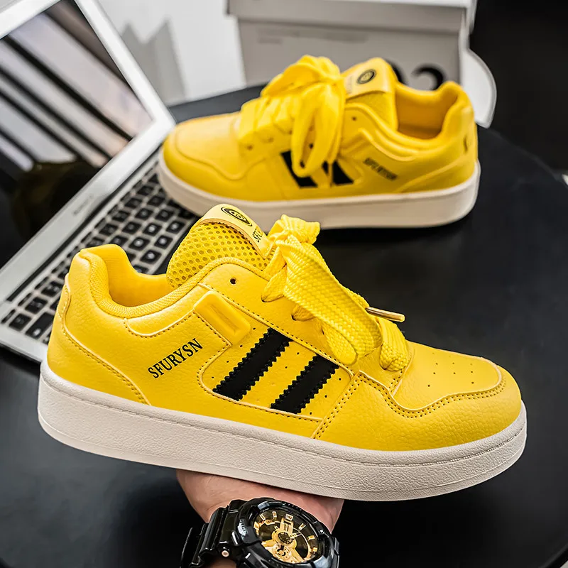 

Couples Yellow Casual Sneakers For Women Men Autumn Comfotable Designer Shoes Woman Trainers Original Brand Skateboard Shoes Men