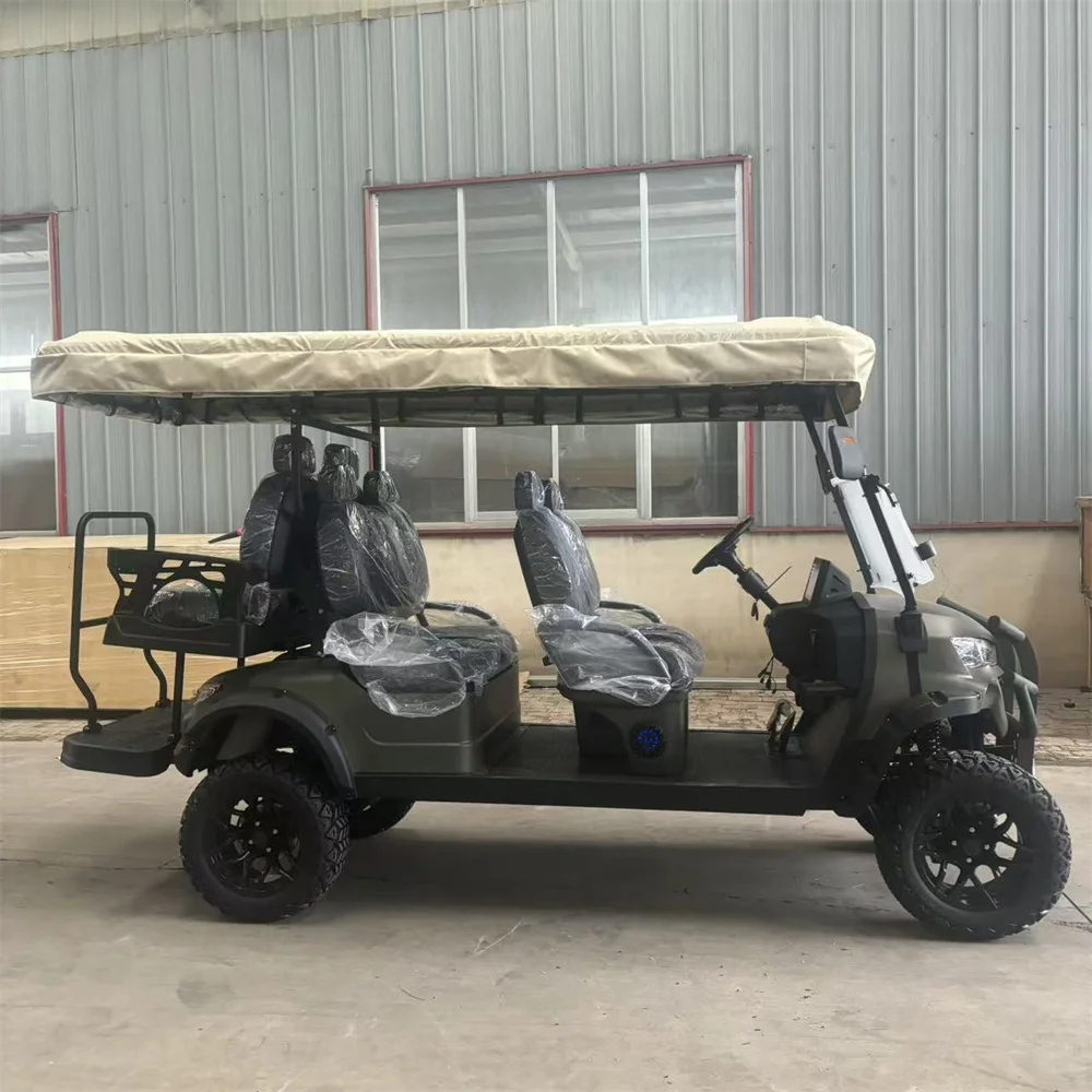 جودة عالية 4 6 مقاعد مع زر واحد بدء التصميم الجديد 4 × 4 4WD 7.5 KW محرك تيار متردد على الطرق الوعرة عربة جولف كهربائية #5