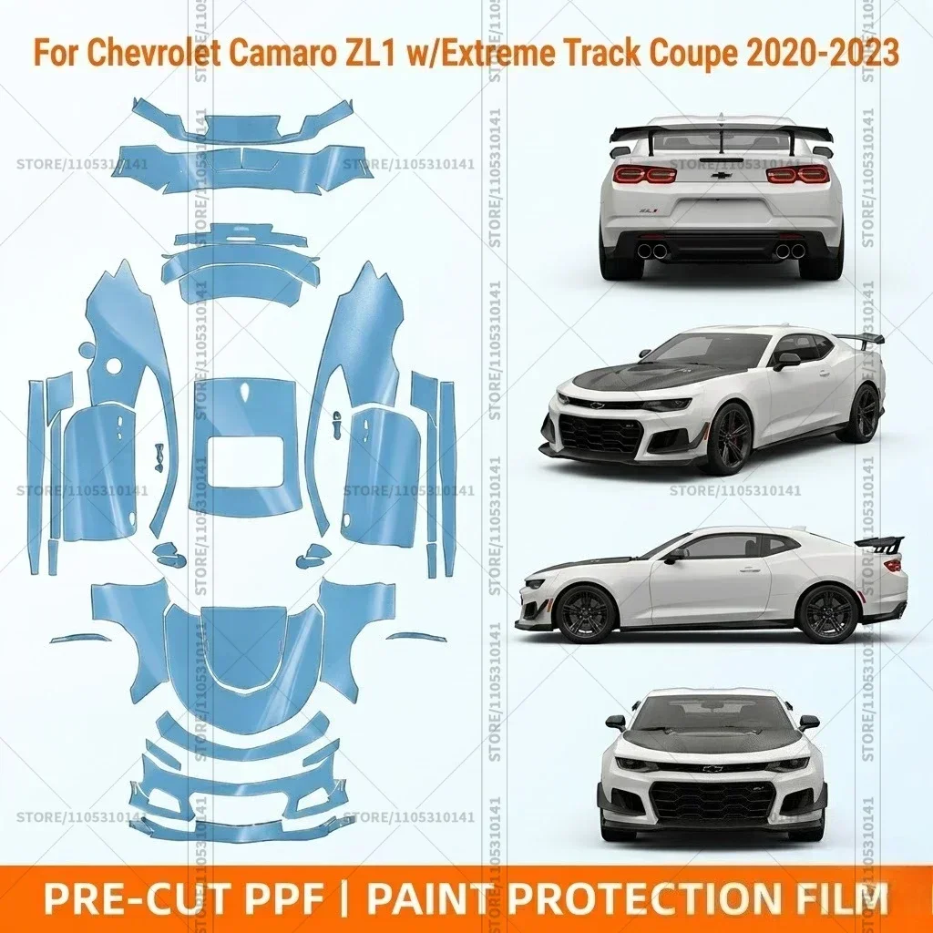 

Pre-Cut Paint Protection Film PPF Transparent Bumper Clear Bra Car Film For Chevrolet Camaro ZL1 wExtreme Track Coupe 2020-2023