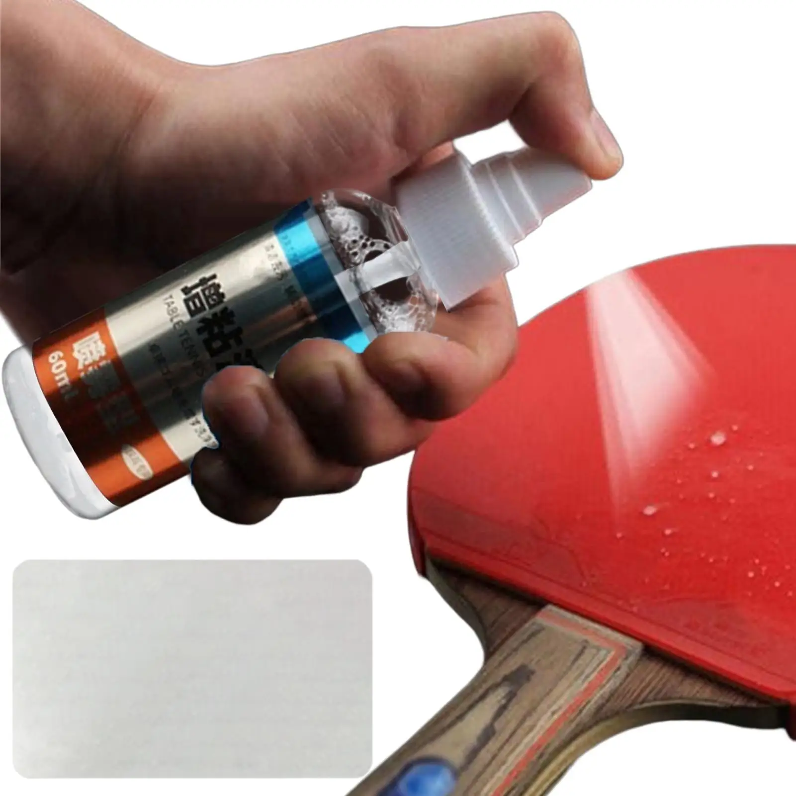 60ml/Bottle Table Tennis Racket Cleaning Kit Tennis Bat Rubber Cleaner Pingpong Tackifiers Rubber Racket Spray Agent With Sponge