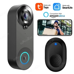 1080P Tuya WiFi Smart Video Doorbell Camera Smart Home Security Protection Two-Way Audio Intercom Door Bell for Alexa Echo Show