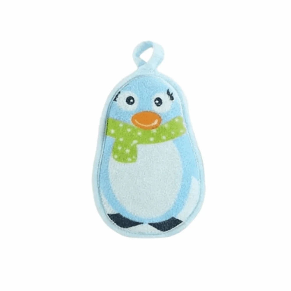 Soft Bath Sponge Hanging Design Ergonomic Shape Newborn Shower Sponge Cartoon Animals Infant Bath Cleaning Brush Infant Bathing