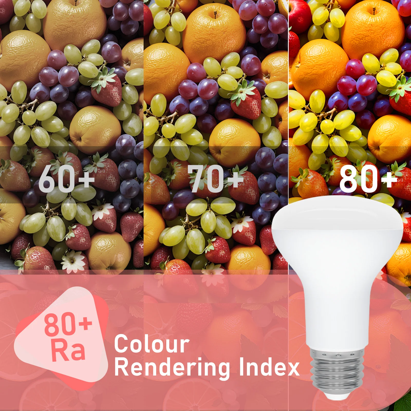 R63 Reflector E27 LED Bulb 220V Cool White Warm White 9W Equivalent 60W LED Spotlight Bulbs 120° Beam Angle Non-Dimmable 6 Pack