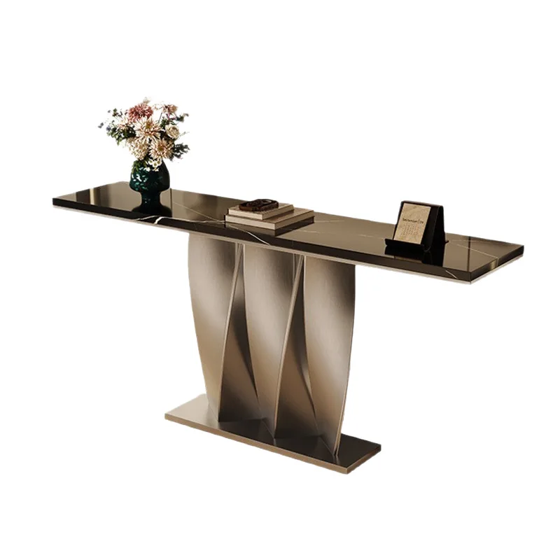 Furniture Simple Modern Marble Entrance Platform Stainless Steel Bronze