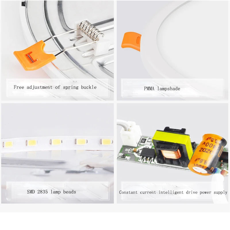 Ultra cienki LED typu Downlight 6W 15W 20W okrągły sufit lampa wpuszczana Led żarówka sypialnia korytarz kryty schody Hall oświetlenie punktowe LED