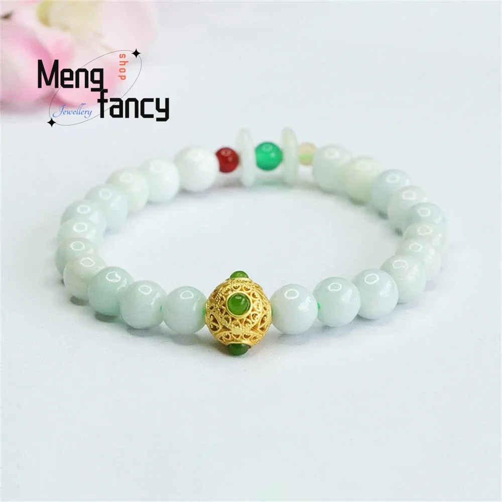 

Natural Myanmar A-goods Jadeite Peace Buckle Jade Bracelet Exquisite Elegant Simple High-grade Luxury Quality Fashion Jewelry