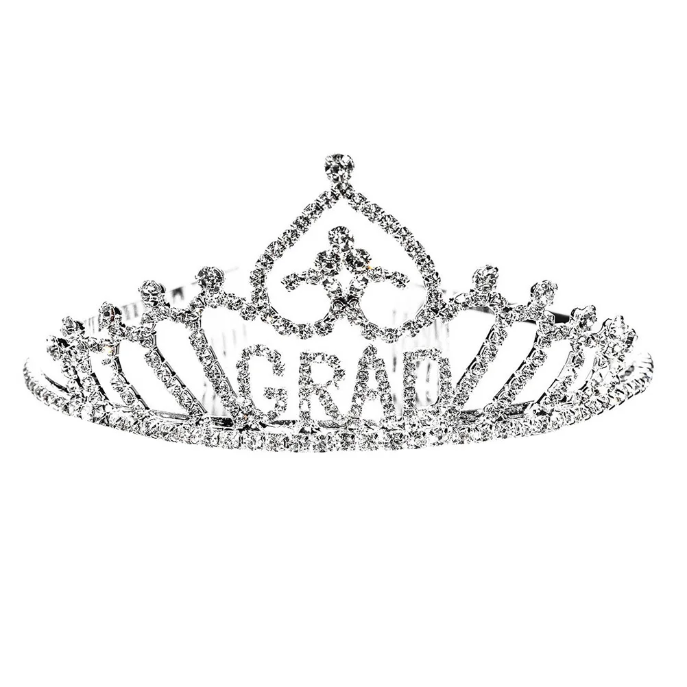 

2Pcs Party Sash Crown Set Graduation Letter Printing Satin Fabric Etiquette Belt Dress Up Graduation Day Accessories