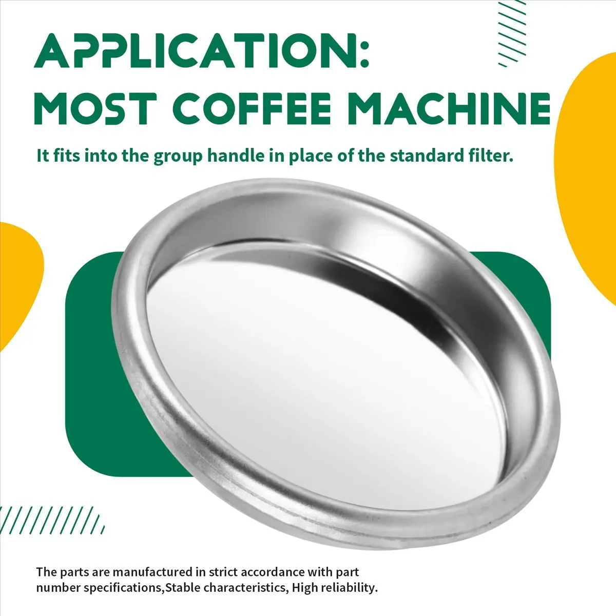 #58E 58Mm Coffee Machine Blank Filter/Stainless Steel Backwash Cleaning,Coffee machine cleaning blind net,(stainless steel)