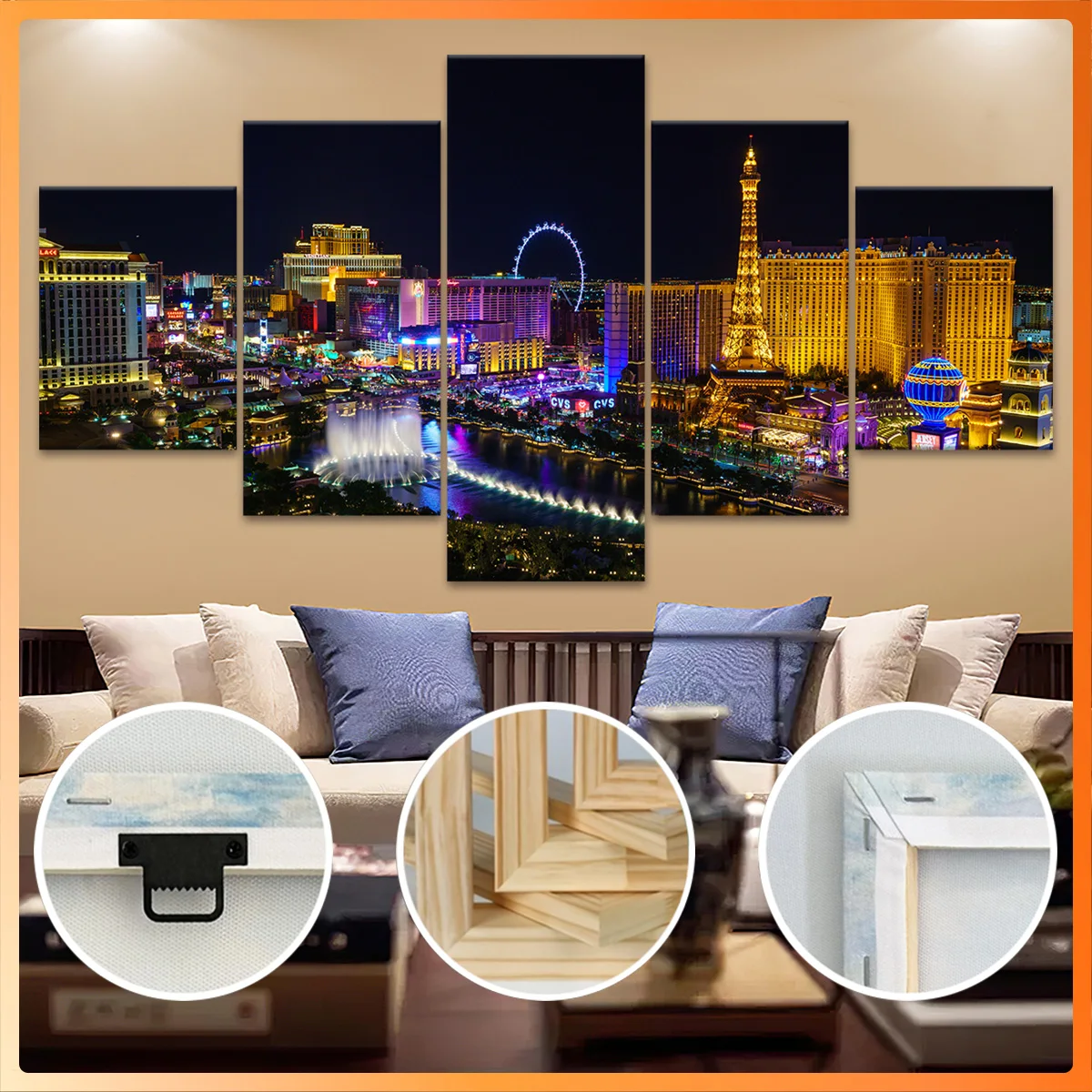 

5pcs Wooden Framed Canvas, Sleek Silver Sports Car, Fashion Poster, Art for Home Decoration, Pattern Wall Art