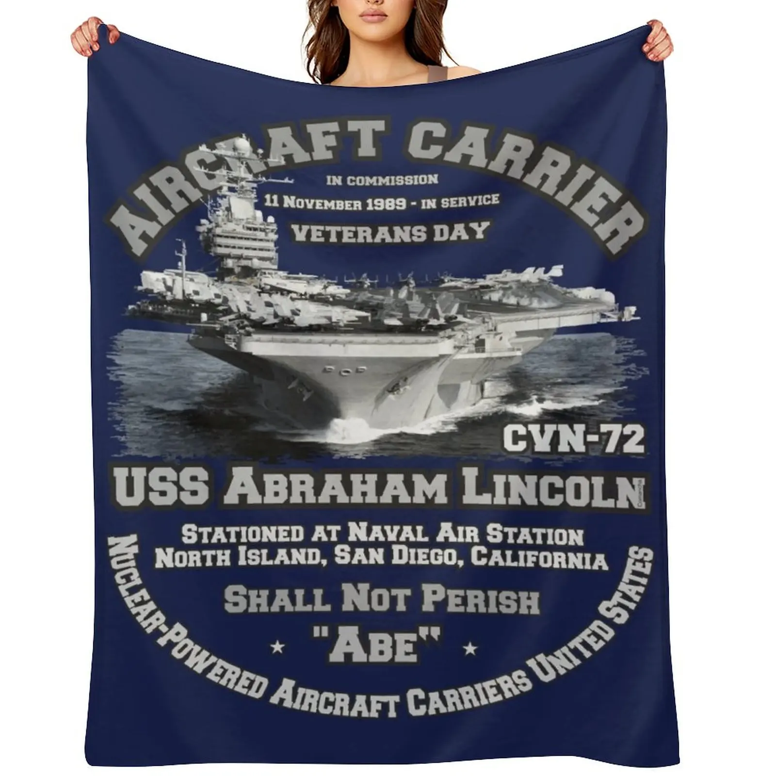 

USS Abraham Lincoln (CVN-72) Aircraft Carrier Veterans Throw Blanket Sofa Quilt for babies Luxury Throw Summer Beddings Blankets