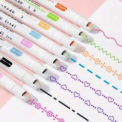 8pcs Double Head Quick-Drying Colorful Double-ended Curve Pen, Fluorescent Pen, Creative Markers Stationery Christmas Halloween