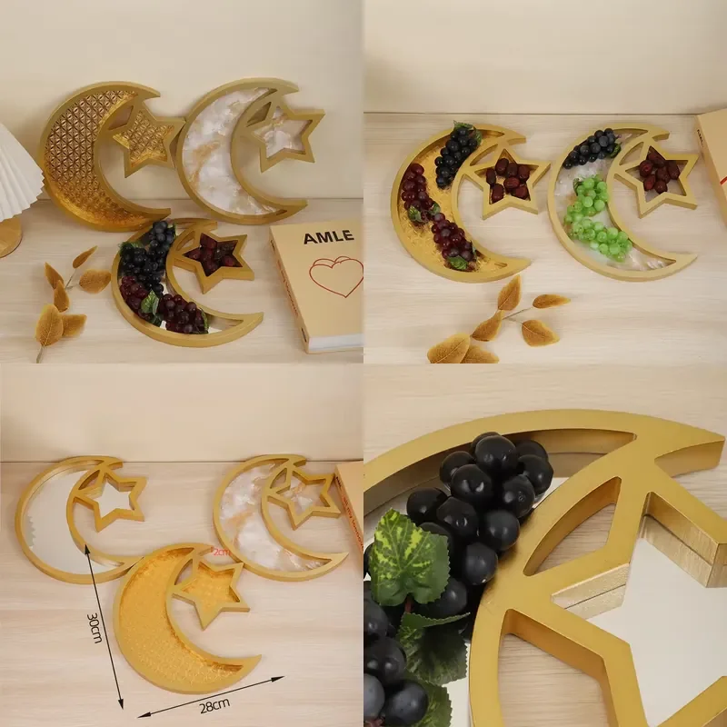 for Crescent Star Shape Craft Ornament Home Holiday Decoration Fruit Plate Ethnic Style Decor