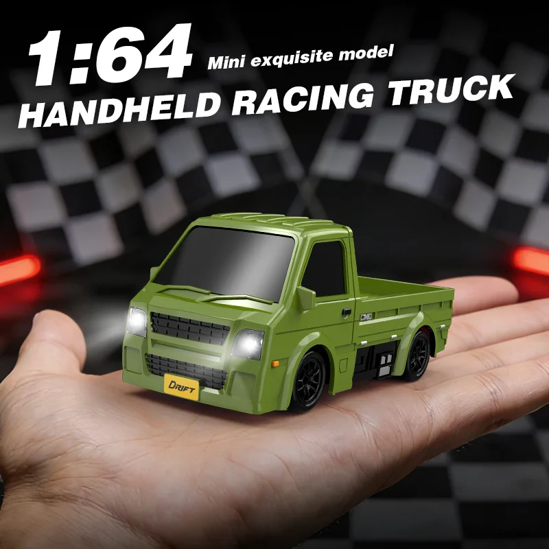 1/64 RC High-Speed Drift Car 2.4G 4WD Handheld Racing Car With LED Light Remote Control Truck Racing Model Desktop Toy Gift
