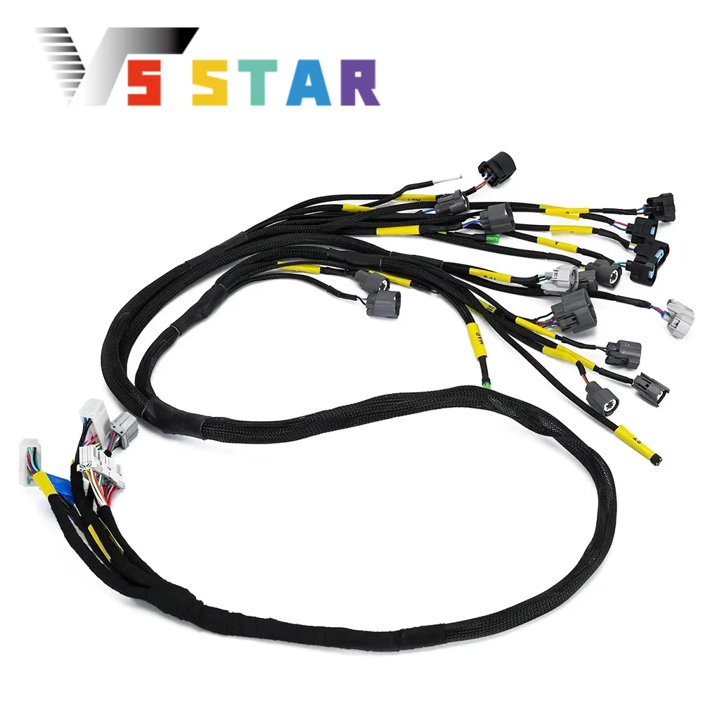 

High Quality OBD2 D & B-series Tucked Engine Wire Harness For 1992-2000 Civic Integra B16 B18 D16 Black DH-1082A