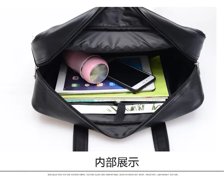 Japanese Student JK Uniform Tote Bag Girl PU Schoolbag COS Wear-resistant Waterproof Shoulder Bag Messenger Handbag School Bag