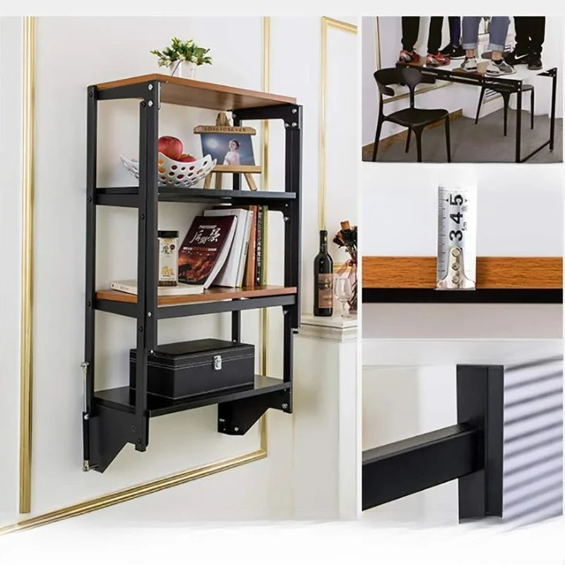

#For Saving Furniture Folding Dining Table Wooden Wall Mounted Folding Space Saving Furniture Folding Wall Table*