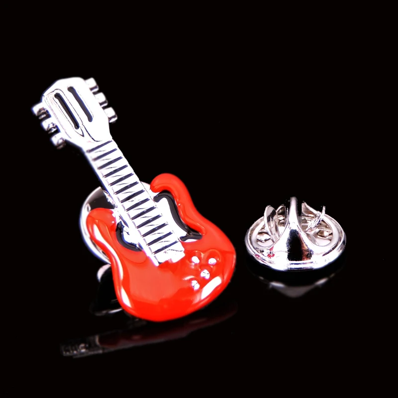 High quality music red violin brooch for men's wedding suit, lapel badge clip, the best choice for gift giving
