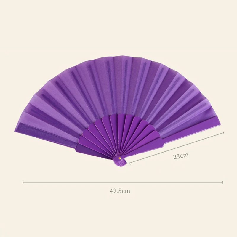 Classical Silk Cloth Plastic Bone Plain Folding Fan Chinese Style Retro Hand Held Fan Performances Fan Wedding Gift For Guest