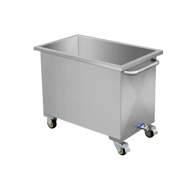 Stainless steel water tank Square water storage tank Storage box Industrial water storage bucket Mobile trolley