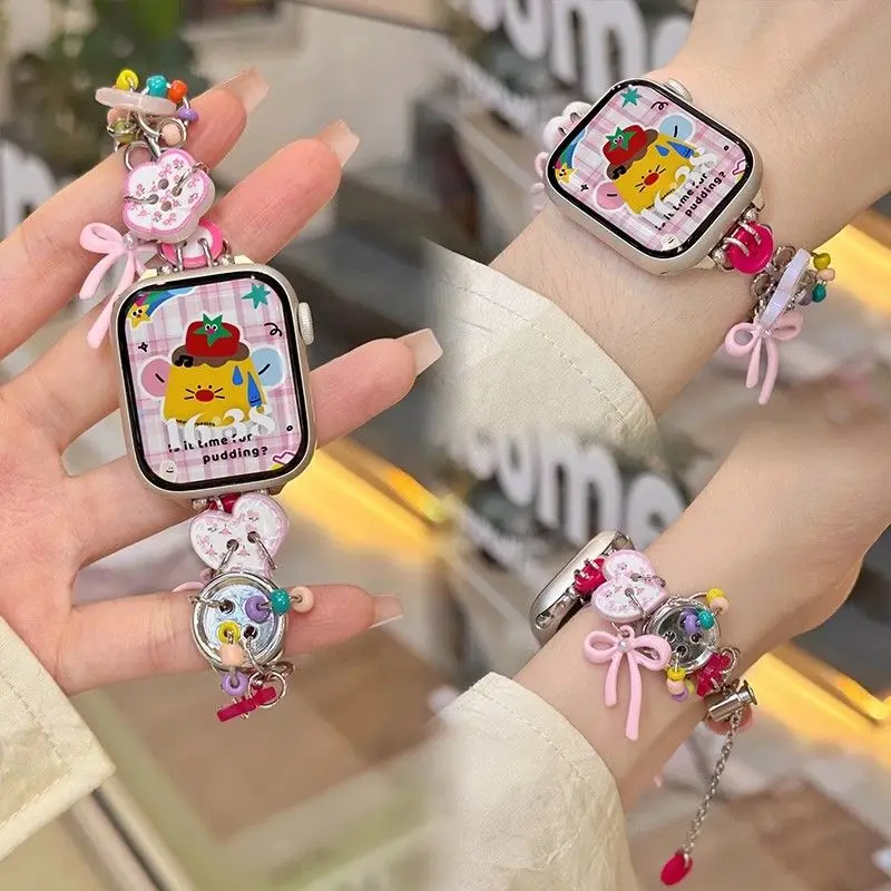Button dopamine strap compatible with 38/40/41/42/44/45/46/49mm compatible with Apple Watch strap Ultra/Se10/9/8/7/6/5/4/3/2/1 - view 5