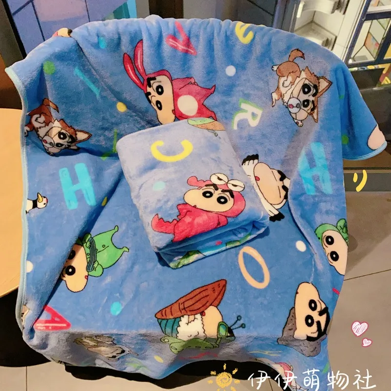 

Japanese Style Crayon Shin chan Printed Blanket Warm Sleep Blanket Cute Anime Flannel Blanket Air Conditioning Blanket Girl Gift