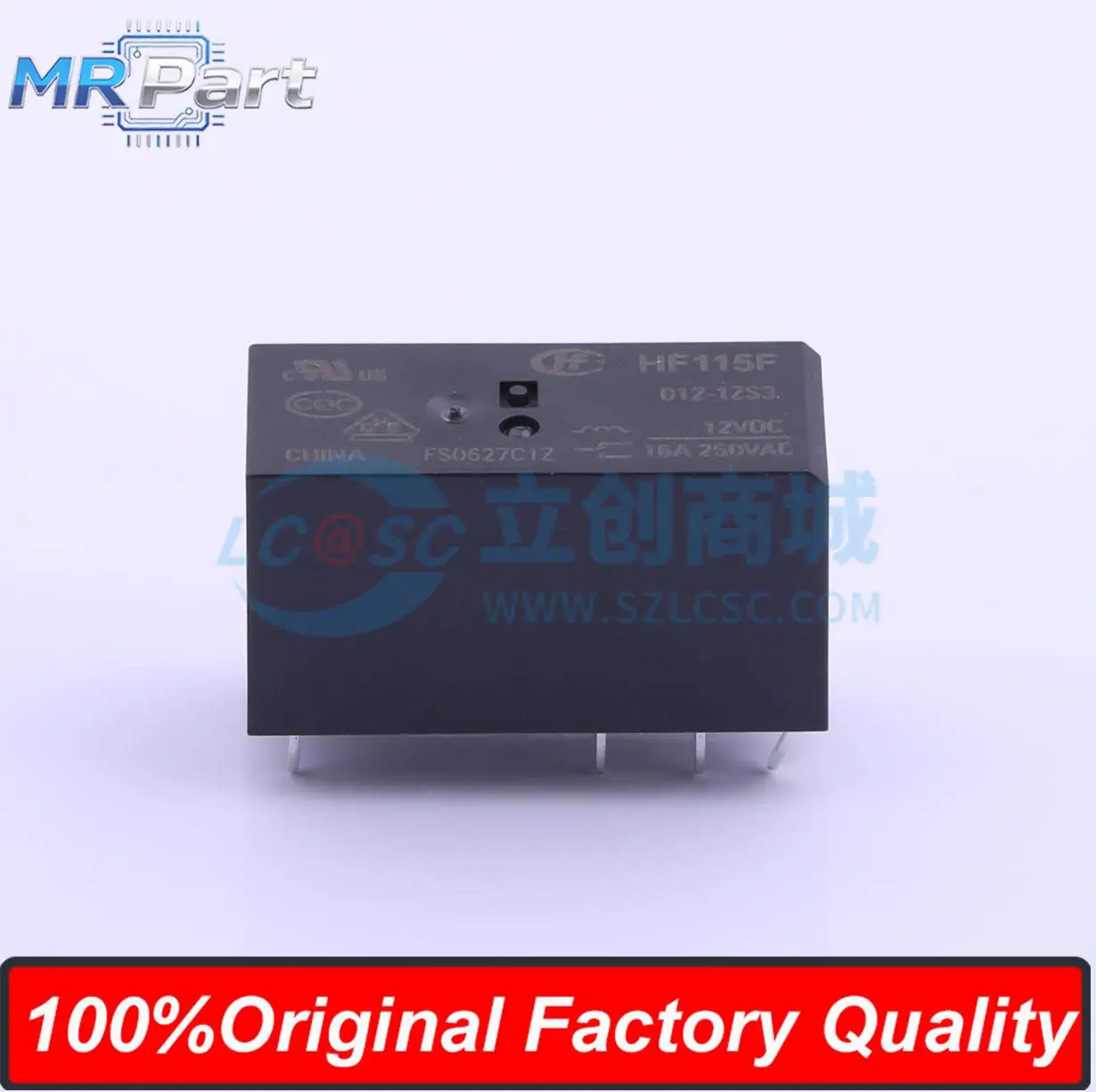 5 Pieces HF115F/012-1ZS3 Small High Power DC12V Relay 16A 250VAC Single Pole Double Throw 8 Pins