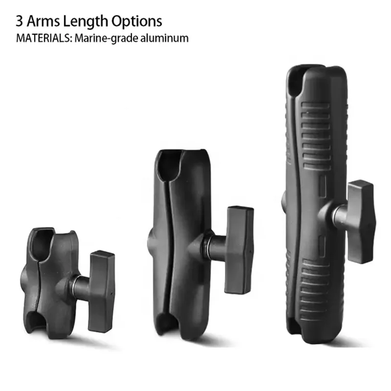 Tugas Berat 9Cm 14.5Cm 23Cm Aluminium 1.5 Inci Ballhead Mount Soket Ganda Lengan untuk 1.5 Inci Ball Base Mount Sepeda Motor Kamera Lengan