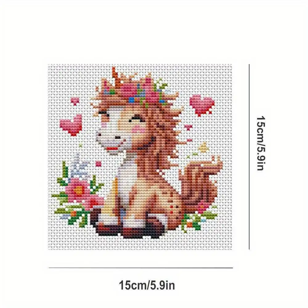 12Pcs Animal 11CT Cross Stitch Kits Printed Fabric Canvas Handicraft DIY Embroidery Set Room Decor Ideal Choice For