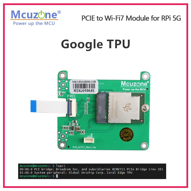 Imagem -05 - Raspberry pi Pcie para Módulo M.2 Wifi7 Be200ax210ax200 Suporte Google Tpuwif6e Modelo: Mpw7