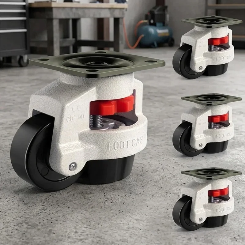 Universal Adjustable Leveling Caster Wheel Heavy Load Bearing Anti Slip Machinery Wheel for Workbench Cabinet Use