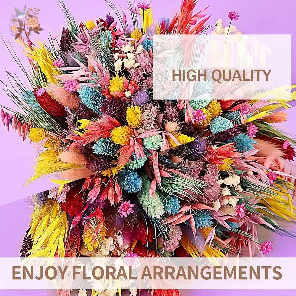 الزهور المجففة الملونة باقة الزفاف للعروس المحفوظة Pampas الطفل التنفس مزيج باقات الزفاف رئيس الجدول الزهور ديكور المنزل