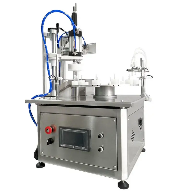 Dual-Head Automatic Mini Essential Oil Beverage Liquid Perfume Vial Filling Machine Rotary Small Bottles Filling Capping Machine