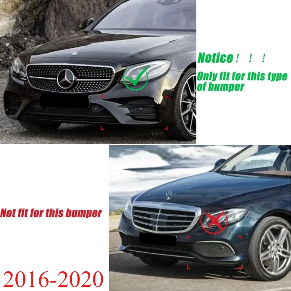 메르세데스 벤츠 E 클래스 W213 C238 S213 2016-2023 AMG 라인 턱 스플리터 바디 키트 트림 용 앞 범퍼 립 스플리터 포그 라이트 트림 썸네일 5