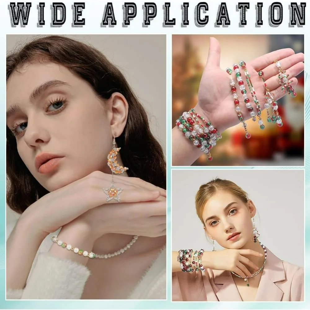 1박스 1360개 크리스마스 비즈 키트 크리스마스 비즈 크리스마스 장식용 비즈 유리 비즈 씨드 비즈 벌크 스페이서 루즈 비즈 쥬얼리용